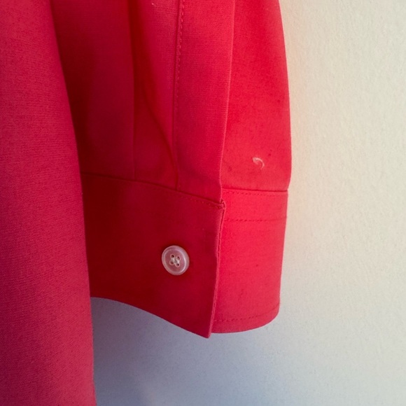 Talbots Dark Pink Boxy Button Down Shirt with Notched Collar 22W NWOT 3/4 sleeve - Picture 4 of 6